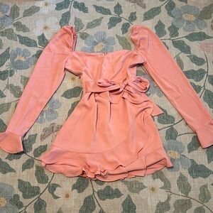 Revolve dress: Khloe ruffle sleeve mini dress in blush